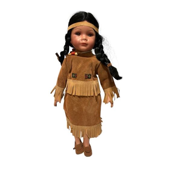 Vintage Native American Indian Porcelain Doll 16” - Picture 1 of 7